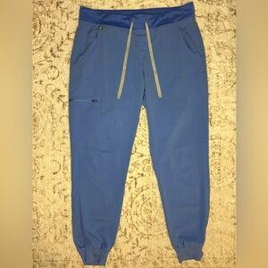 Figs Ceil Blue high waisted Zamora Jogger Pants PO# 1473